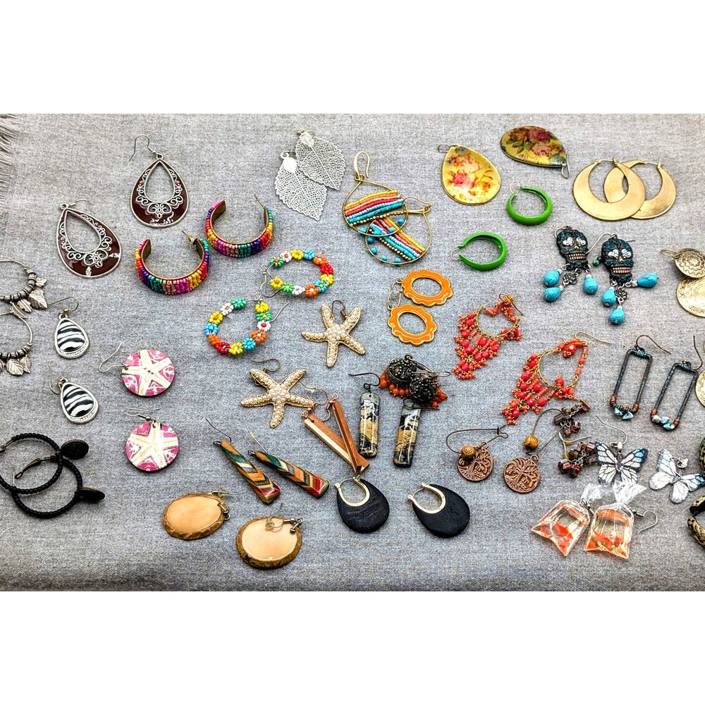 Lot of 29 Pair of Boho Vibe Earrings for Pierced Ears